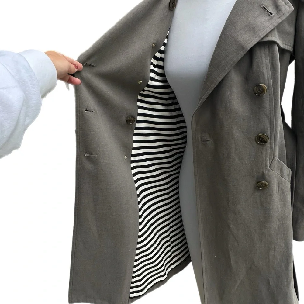 Gryphon New York Grey Hoodie Trench Coat Small Excellent used Condition